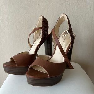 Jessica Simpson brown strap heels